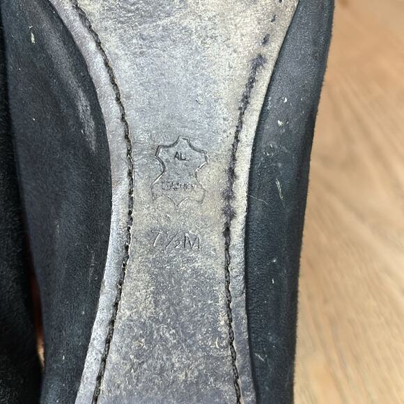 Tory Burch Aaden Suede Ballet Flats Slip Ons Black Gunmetal Size 7.5 - Picture 10 of 10